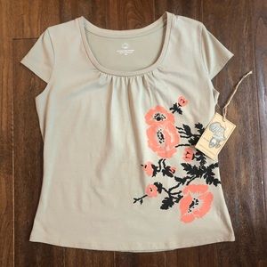 Earth Co. Short Sleeve Organic Cotton Top Neutral Cottagecore